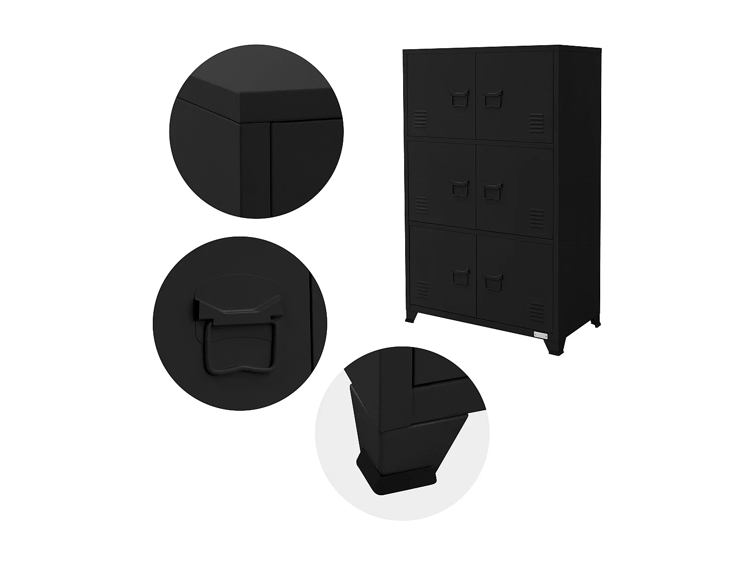 Armadio per ufficio Armadio metallico Armadio in acciaio con ripiani 75x40x120 cm