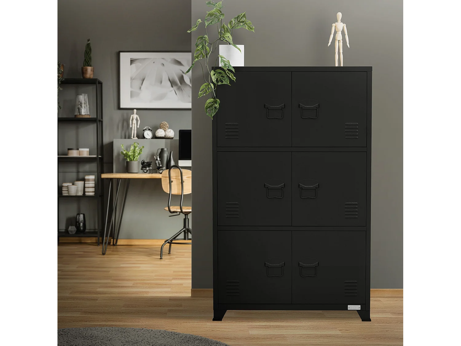 Armadio per ufficio Armadio metallico Armadio in acciaio con ripiani 75x40x120 cm