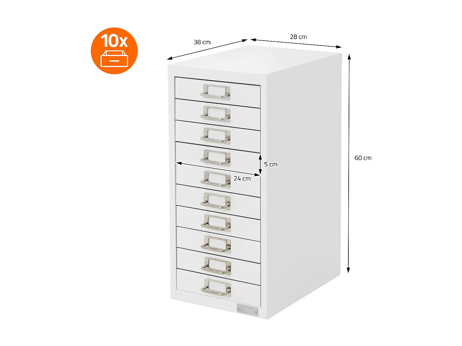 Armoire à dossiers métallique Armoire en acier Armoire de bureau avec 10 tiroirs blanc