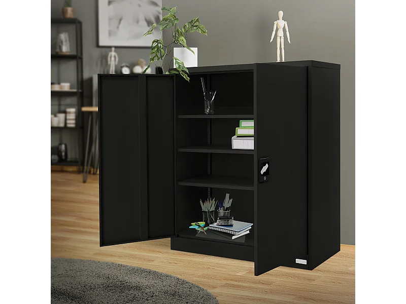 Armoire de bureau Armoire à dossiers en acier Armoire métallique Verrouillable 90x40x109 cm