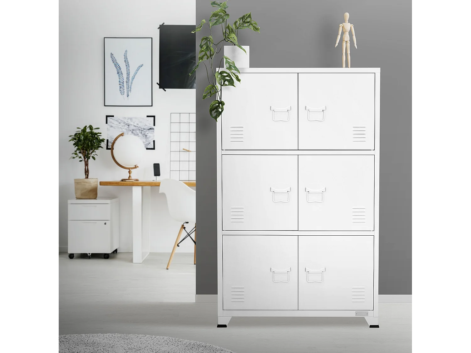 Armoire de bureau Armoire de classement Armoire métallique avec étagères Armoire acier 75x40x120 cm