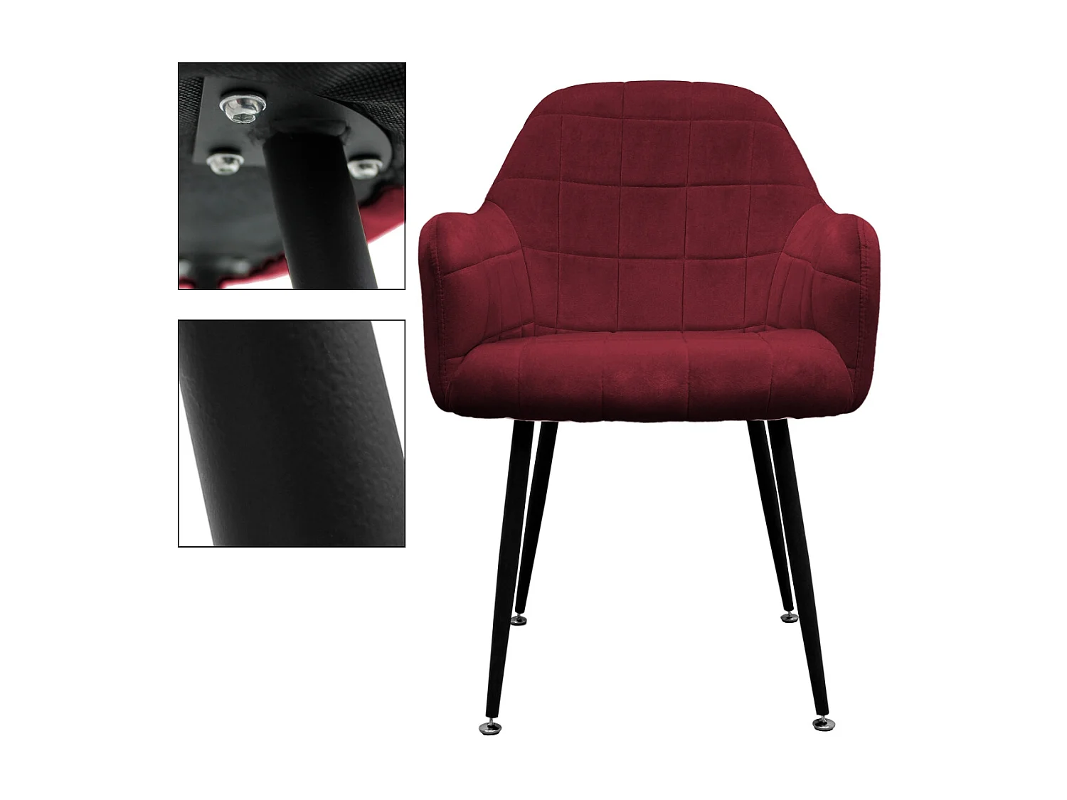 Sedie da sala da pranzo Sedia da sala da pranzo Sedie da soggiorno Set di 8 sedie Bordeaux Nero