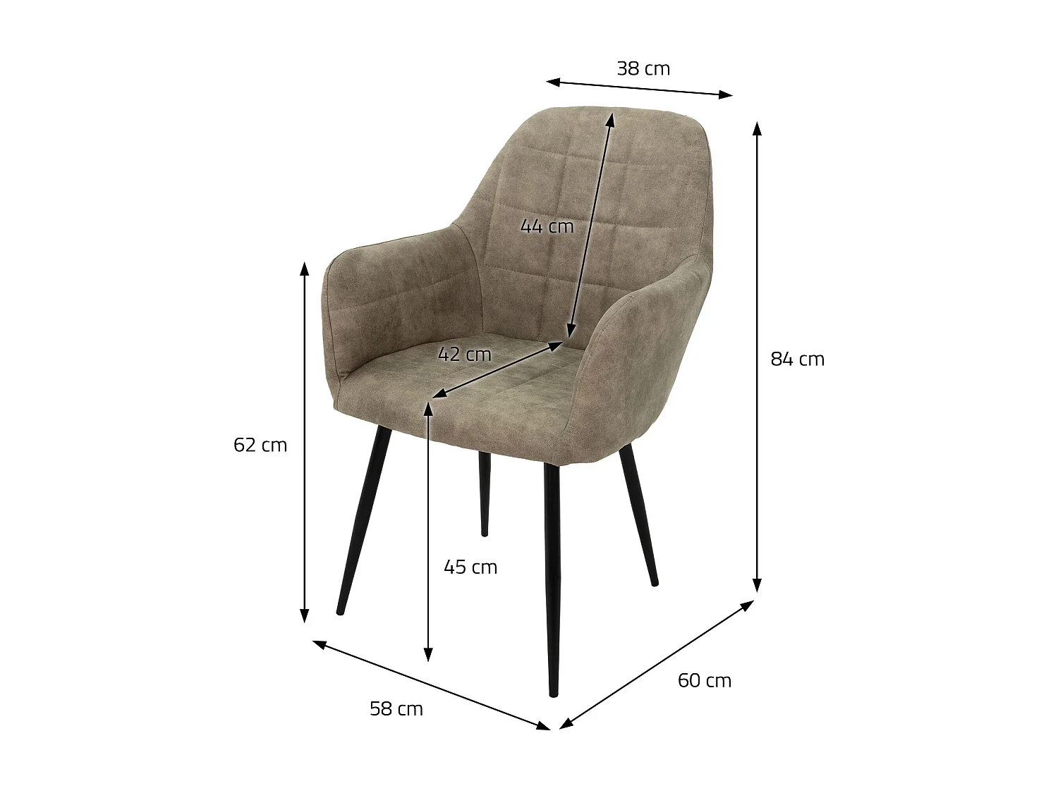 Juego de 6 sillas de comedor sillas de salón de diseño silla de comedor de piel sintética conjunto de oliva