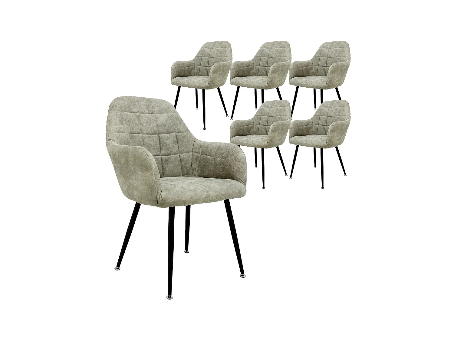 6 chaises de salle à manger Chaises de salon Design Chaise de salle à manger Set similicuir Olive