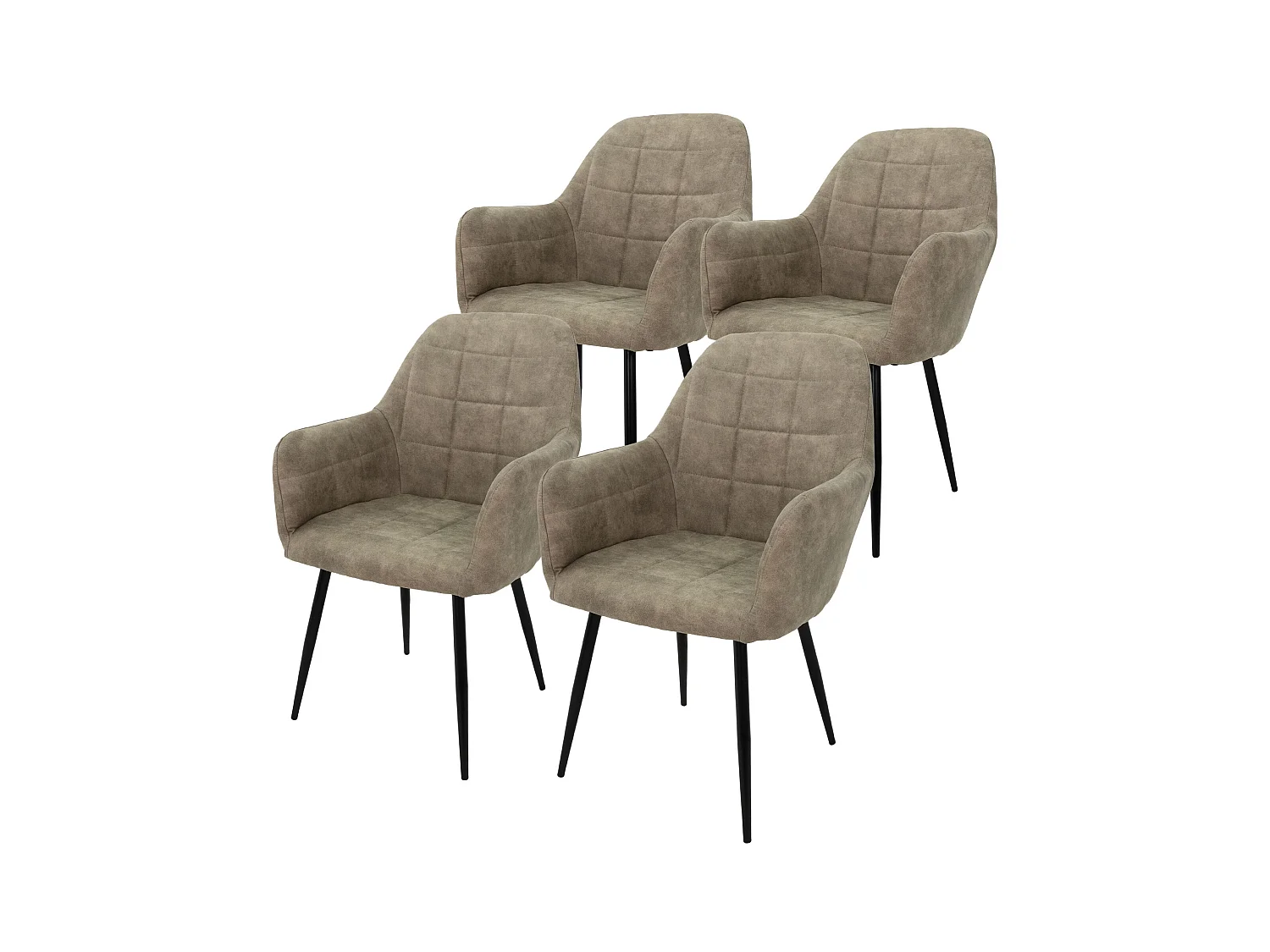 4pcs Chaises de salle à manger Chaises de salon Chaise de salle à manger design Micro-cuir Gris Olive