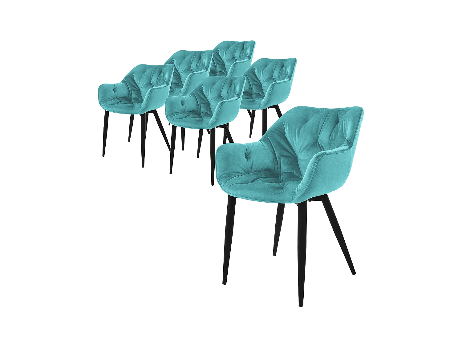 Lot de 6 chaises Chaise de salle à manger Chaise de cuisine Chaise de salon Chaise rembourrée Velours