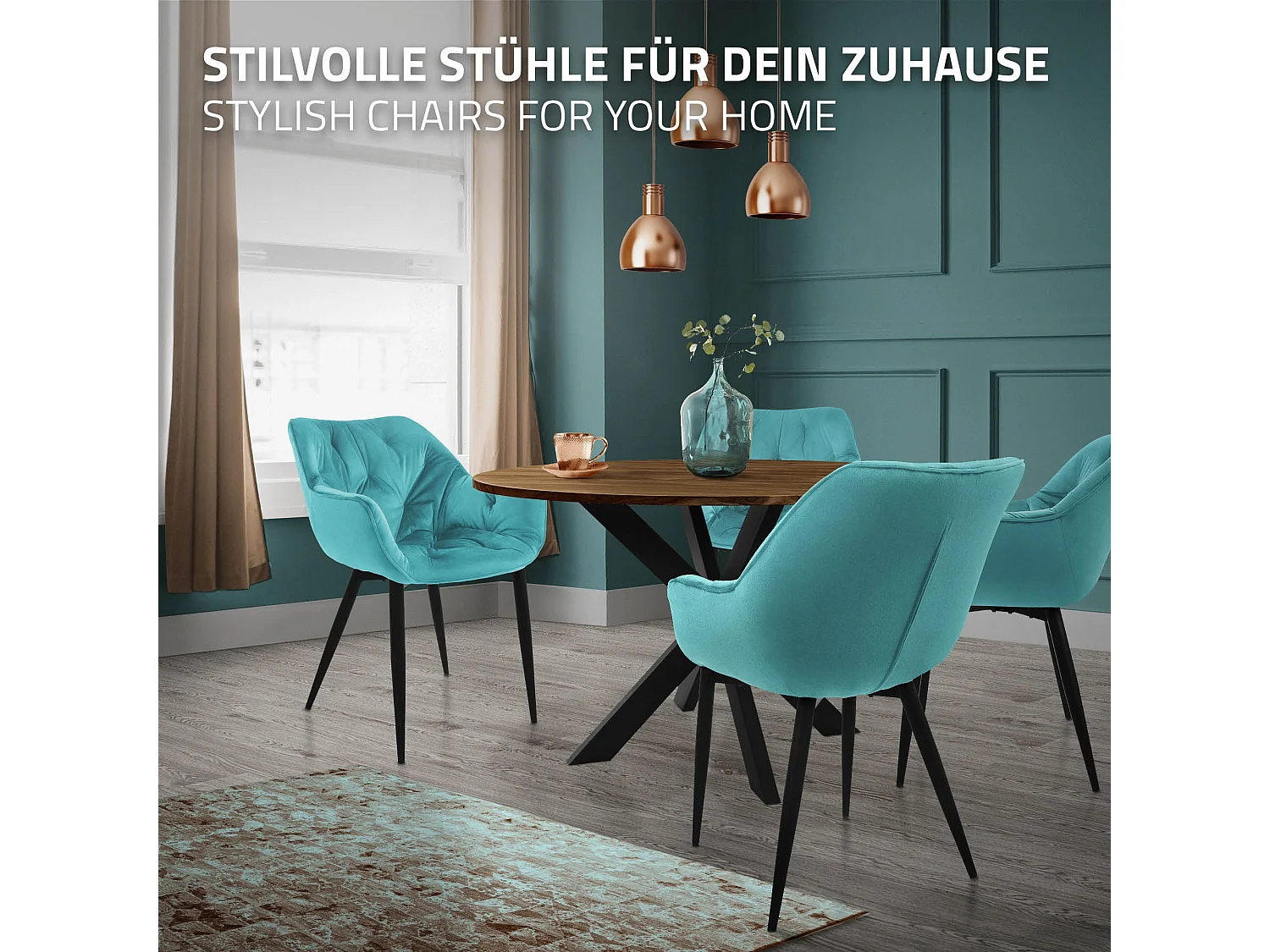 Lot de 6 chaises Chaise de salle à manger Chaise de cuisine Chaise de salon Chaise rembourrée Velours