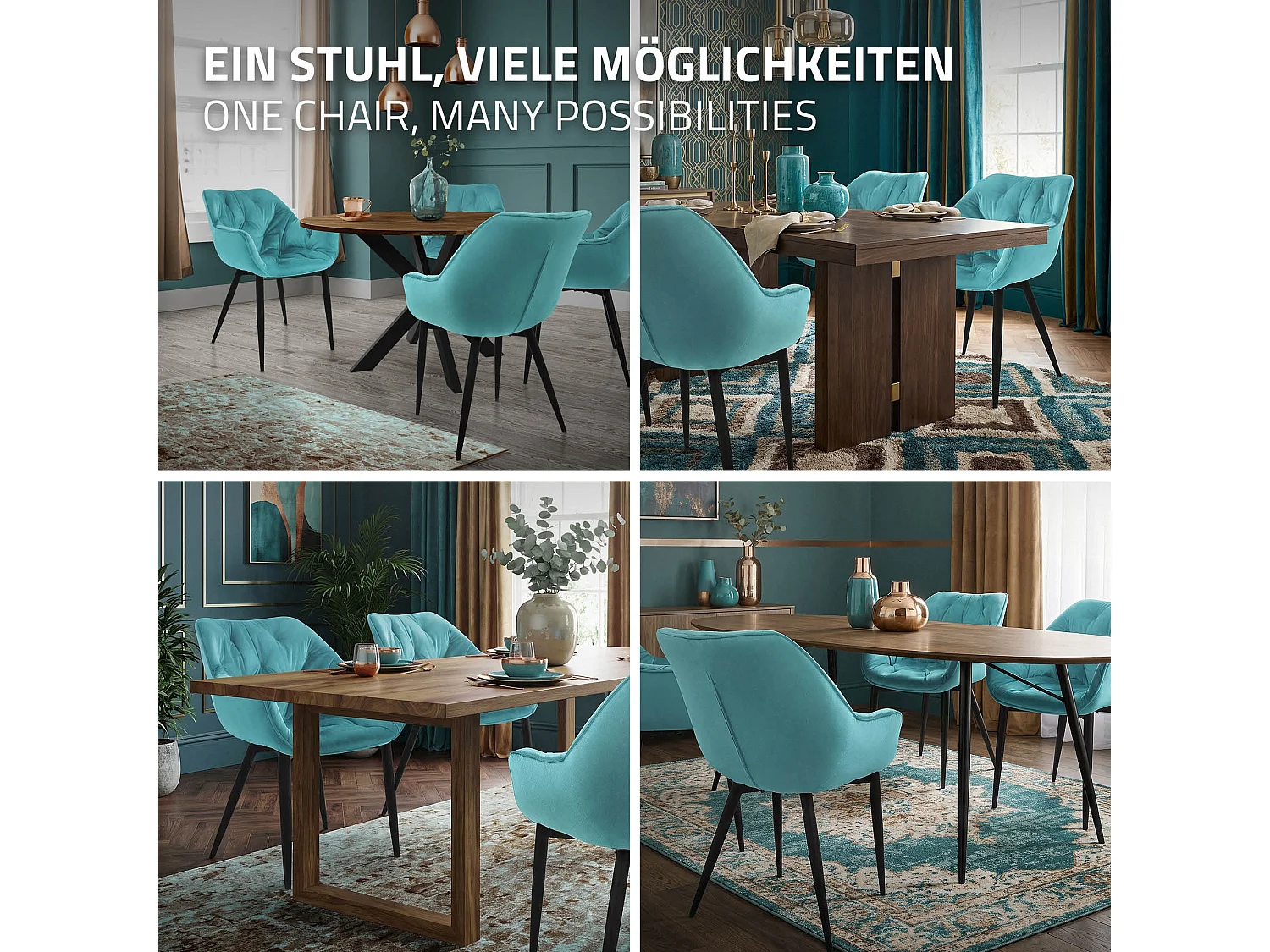 Lot de 6 chaises Chaise de salle à manger Chaise de cuisine Chaise de salon Chaise rembourrée Velours
