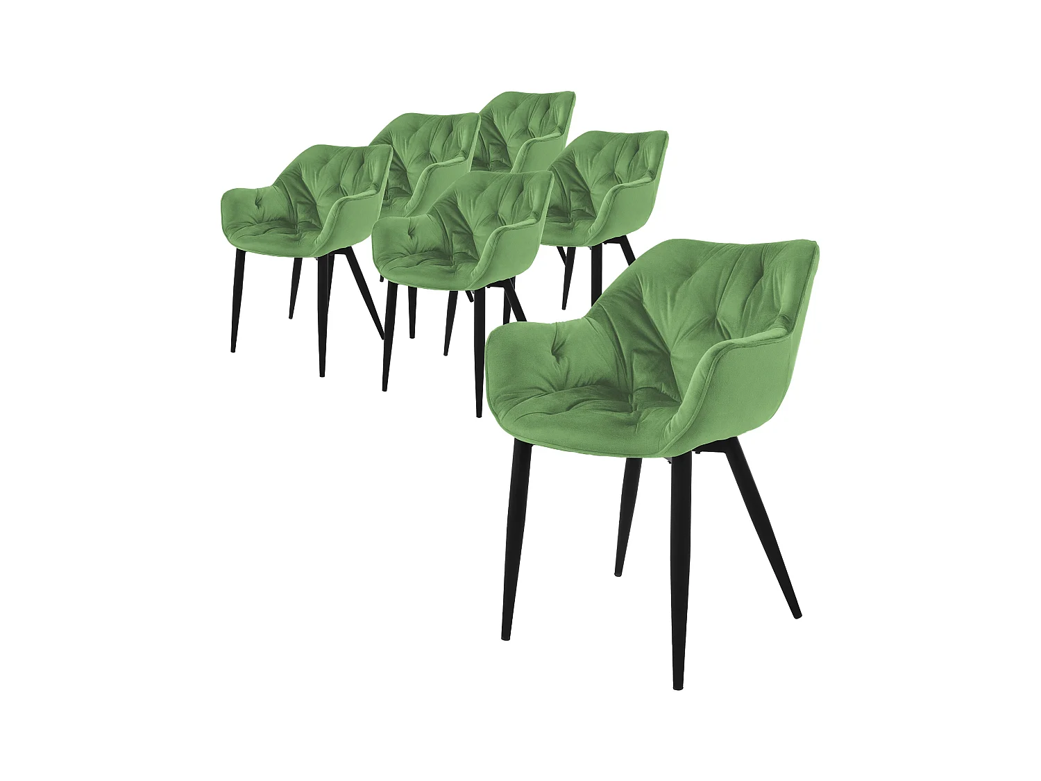 Lot de 6 chaises Chaise de salle à manger Chaise rembourrée Chaise de salon Chaise de cuisine Velours