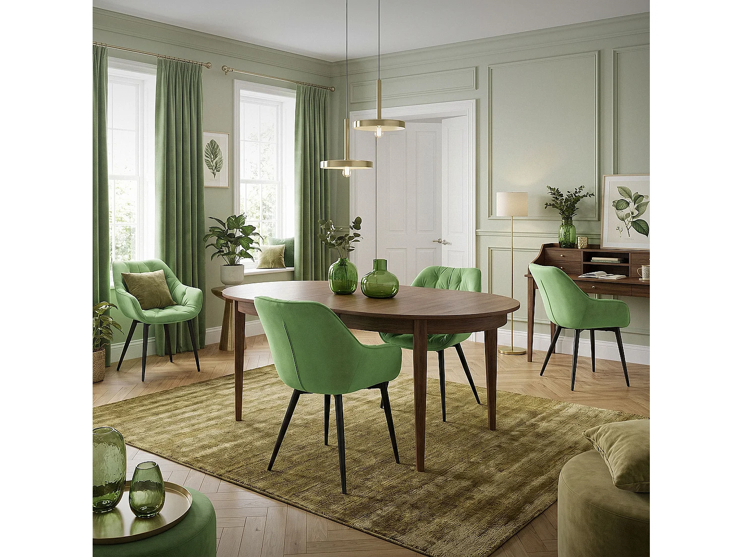Set di 6 sedie sala da pranzo sedie imbottite sedia soggiorno sedie cucina velluto
