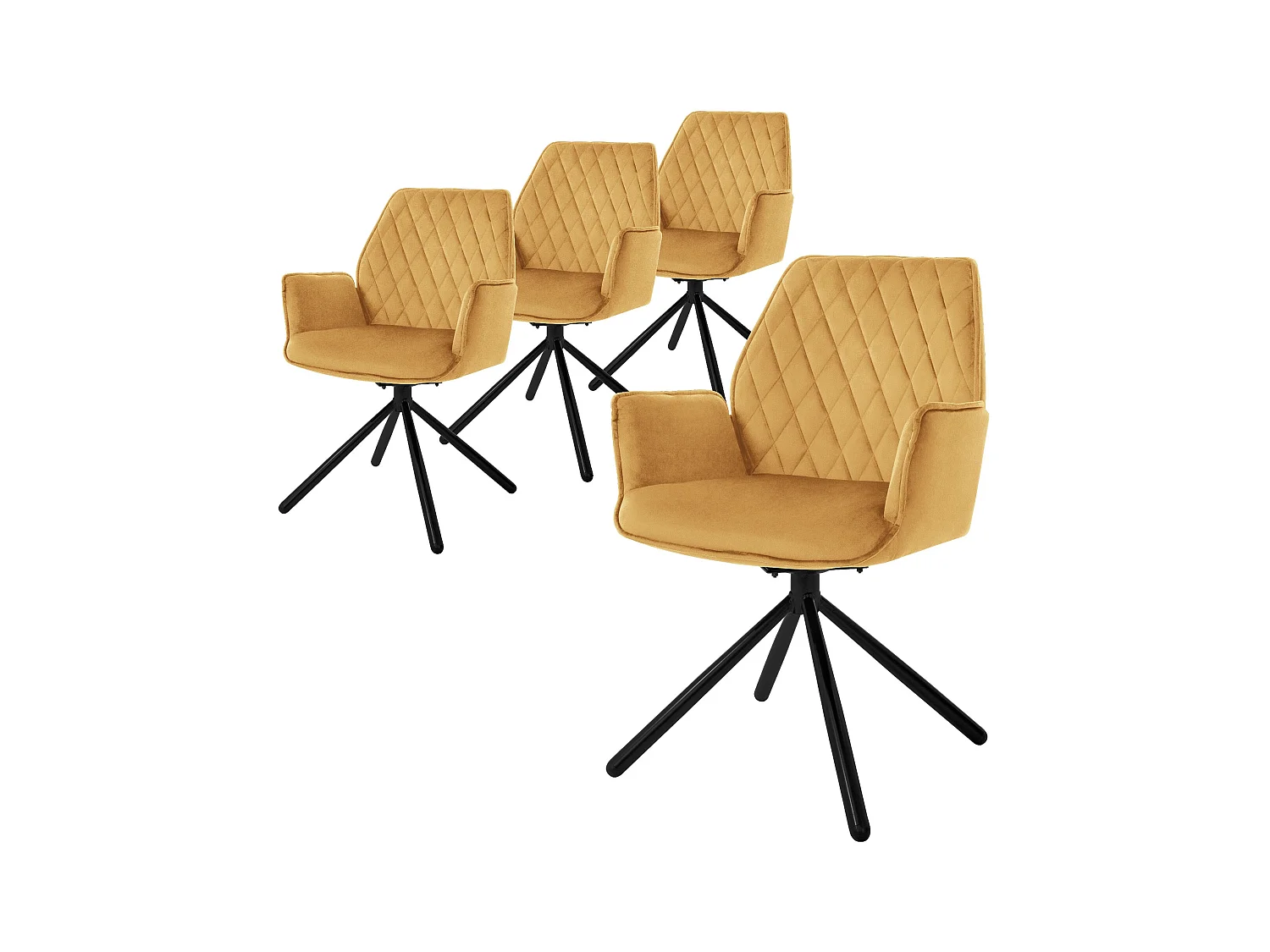 Lote de 4 sillas de comedor giratorias sillón de comedor sillón de salón de terciopelo giratorio 180