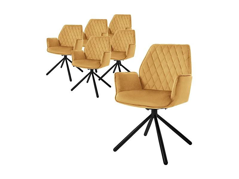 Set di 6 sedie girevoli da pranzo poltrona da sala da pranzo poltrona girevole a 180° in velluto da salotto