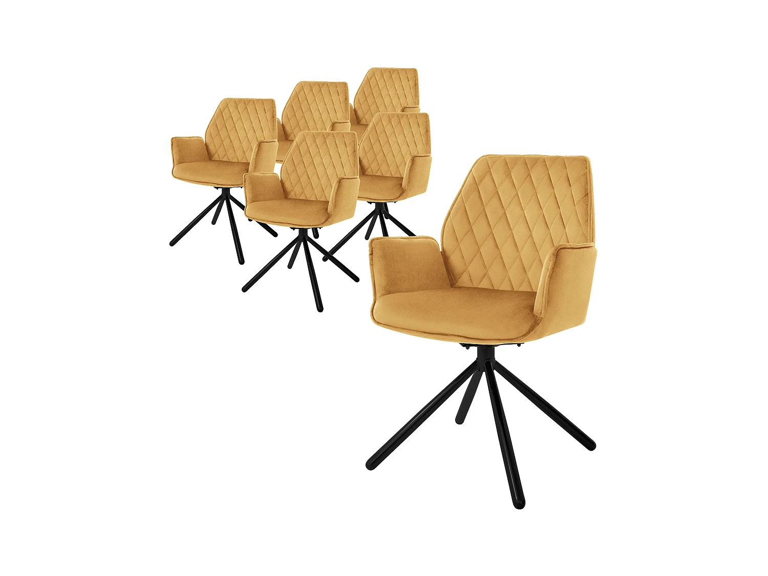 Lote de 6 sillas de comedor giratorias sillón de comedor sillón de salón de terciopelo giratorio 180