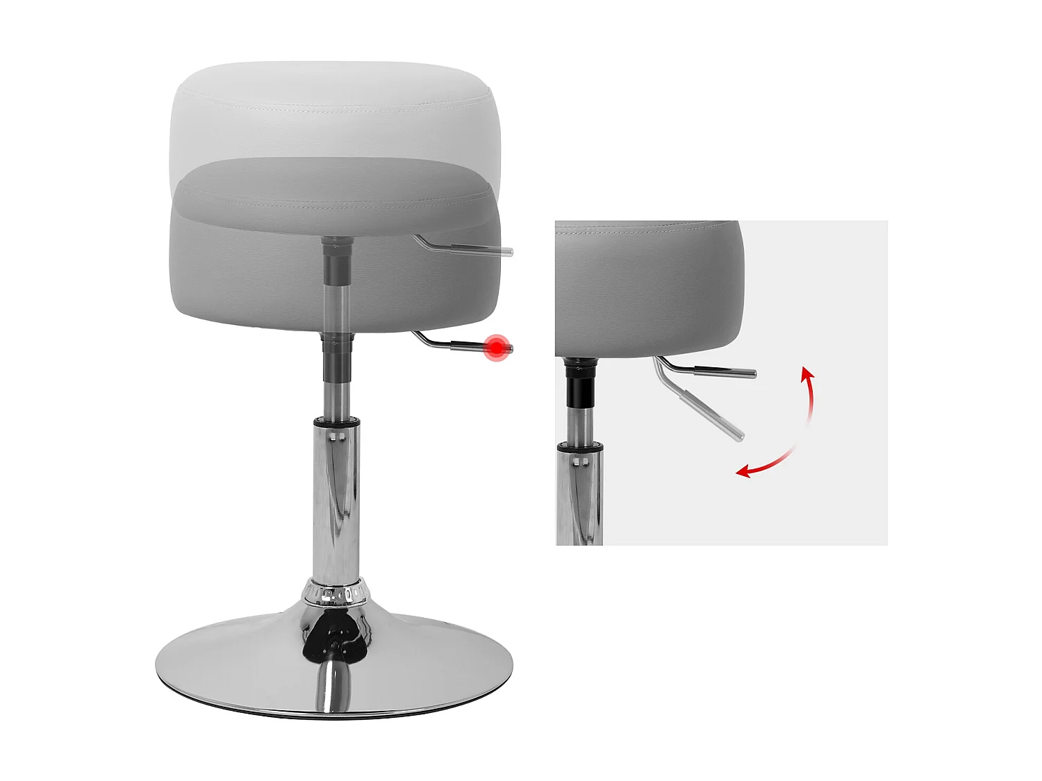 Tocador LED Tocador Cosmetico Tocador Espejo con Taburete Gris Claro