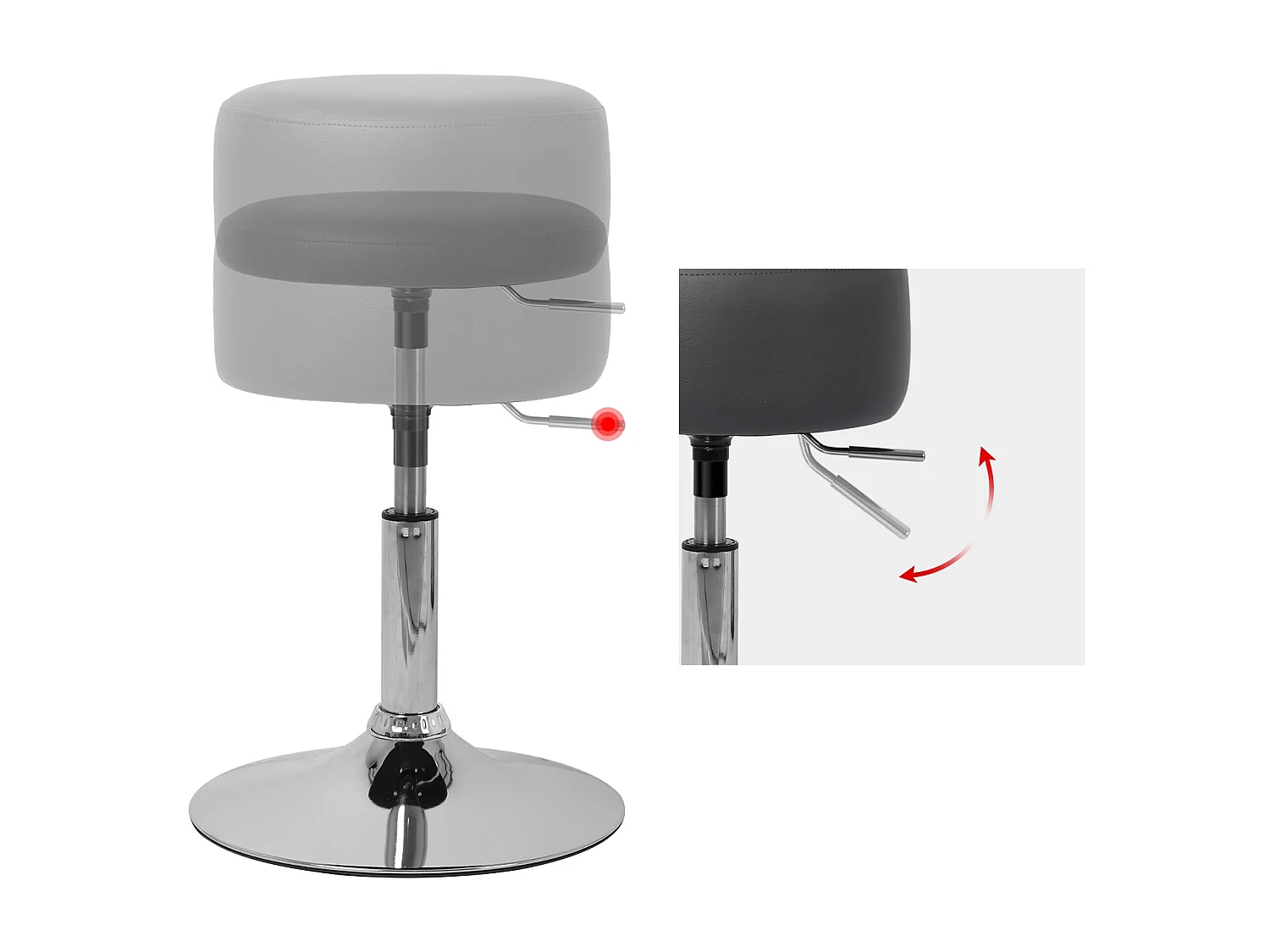 Coiffeuse LED Coiffeuse Commode Miroir Tabouret Gris foncé