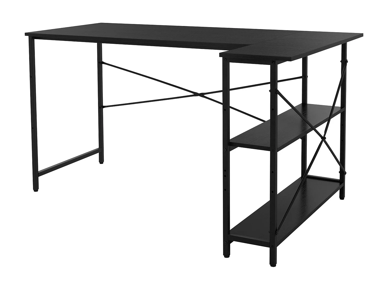 Bureau Bureau en L Table d'angle Table de travail Table d'ordinateur 140 cm