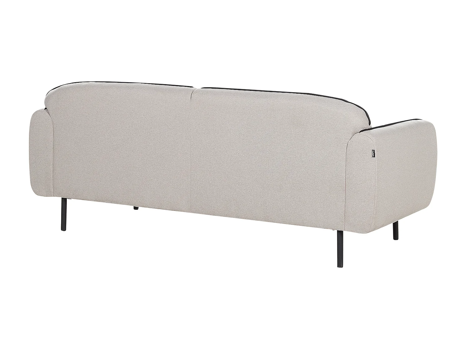 3-Sitzer Sofa Stoff grau mit Ottomane schwarzes Metallgestell Biese Tonsberg