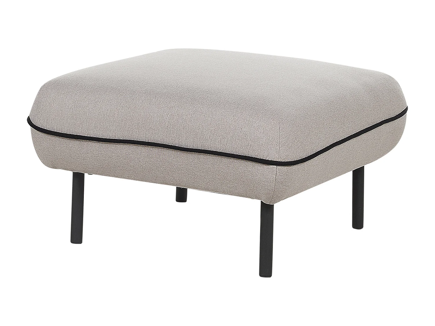 3-Sitzer Sofa Stoff grau mit Ottomane schwarzes Metallgestell Biese Tonsberg