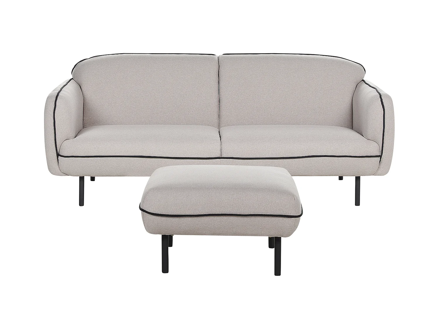 Canapé 3 places TONSBERG Tissu Gris clair avec ottoman