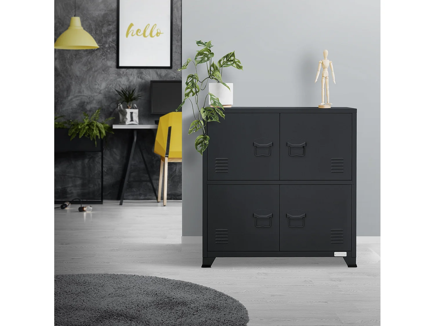 Armadietto per ufficio Armadietto in metallo Armadietto in acciaio con ripiani 75x40x80,5cm