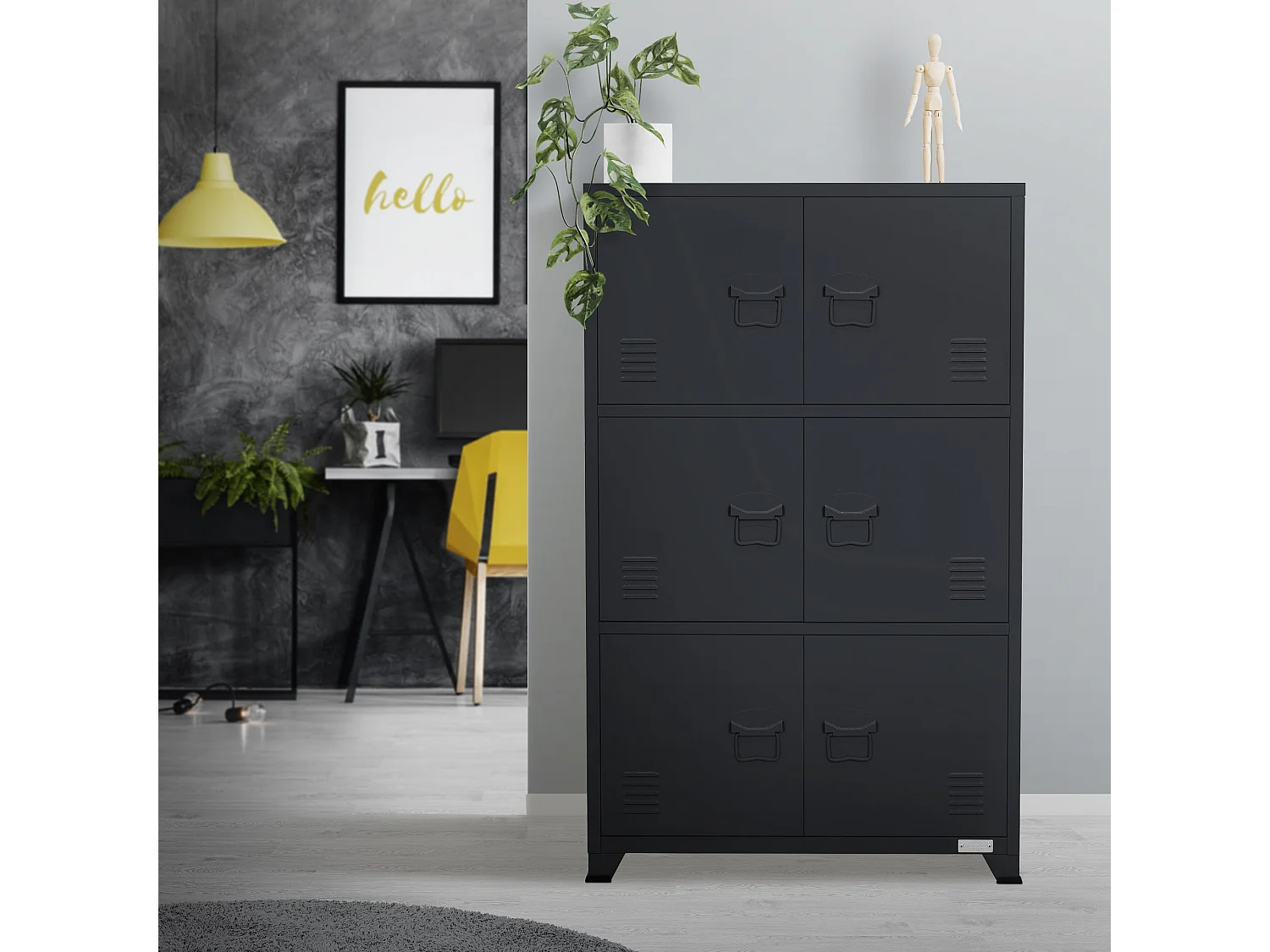 Armadio per ufficio Armadio in metallo Armadio in acciaio con ripiani 75x40x120 cm