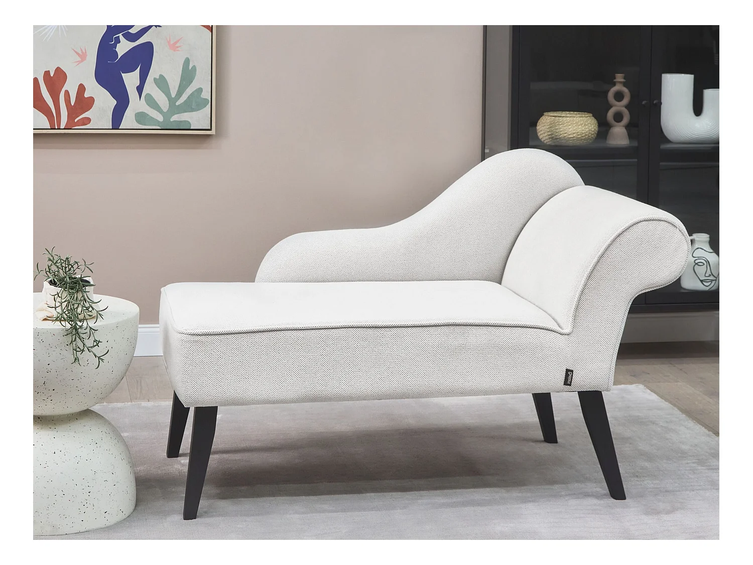 Rechtszijdige chaise longue BIARRITZ Stof Wit