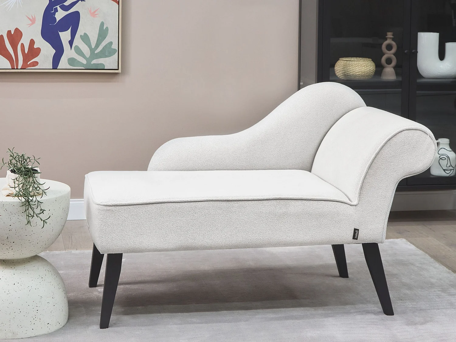 Chaise longue côté droit BIARRITZ Tissu Blanc