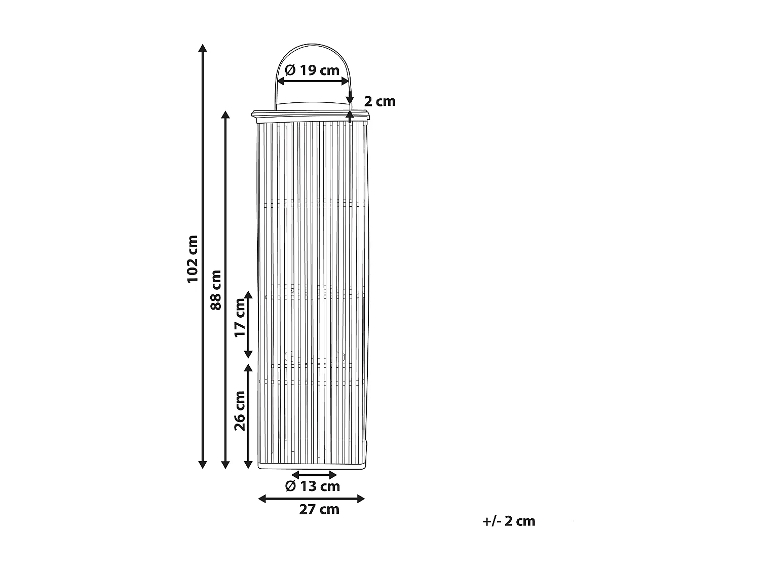 Lantaarn BALABAC Bamboehout 88 cm Lichtbruin