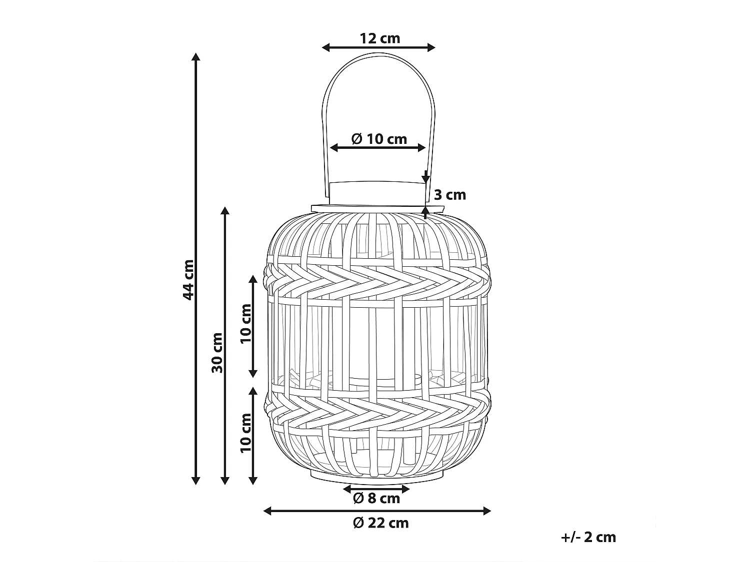 Lanterna BORACAY Madeira 30 cm Preto