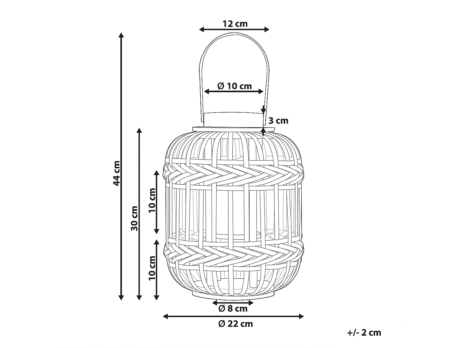 Lanterna BORACAY Madeira 30 cm Preto