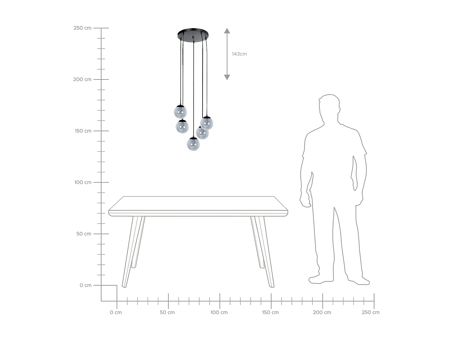 Lampe suspension NOEL Verre Noir