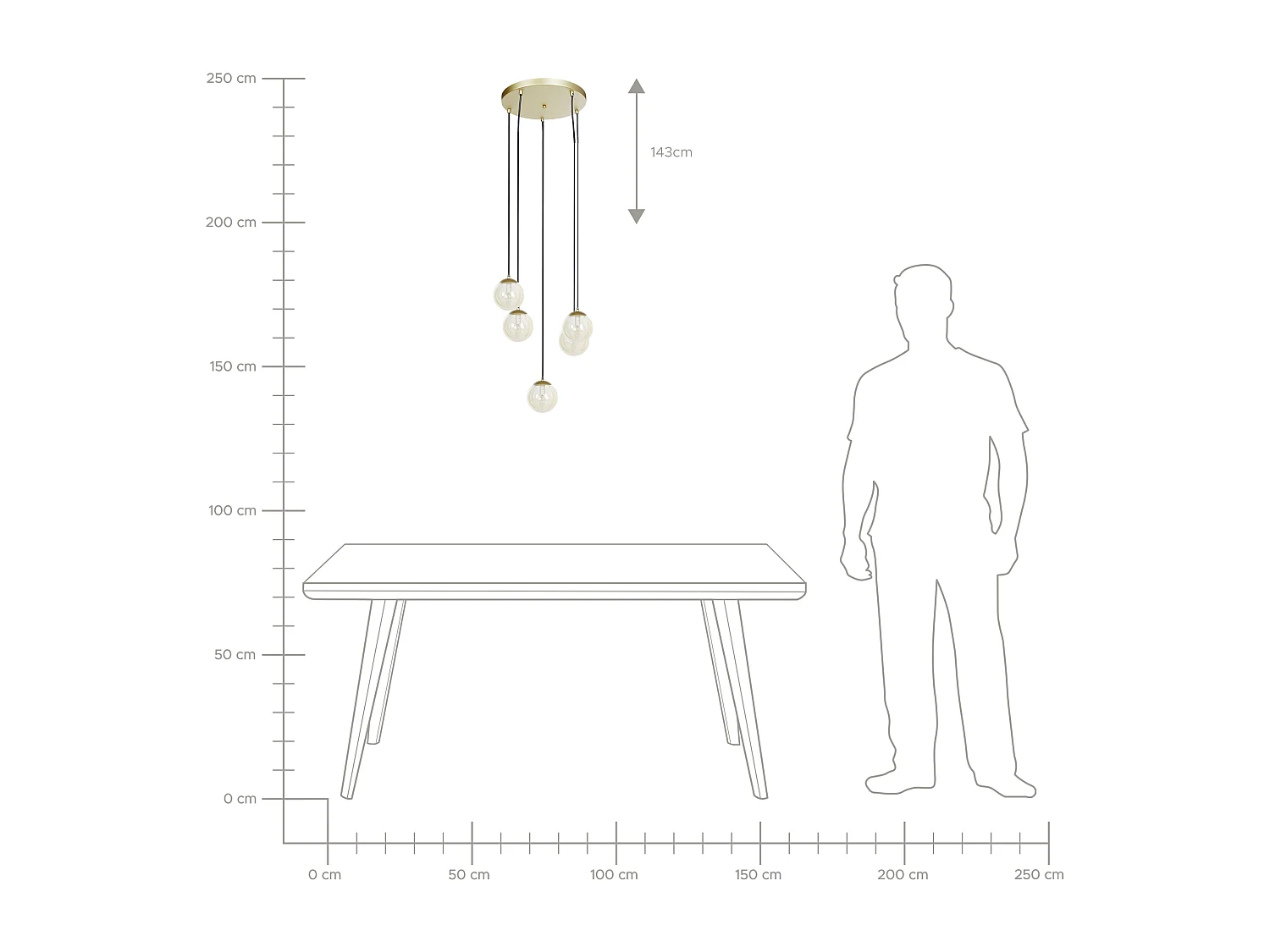 Lampe suspension NOEL Verre Doré