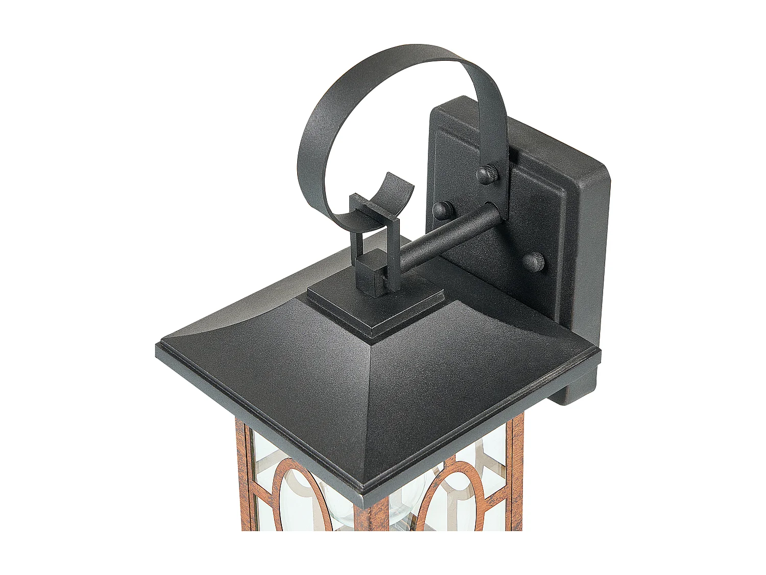 Außenwandleuchte Metall kupfer / schwarz 35 cm rechteckig Laternenform Shaggie