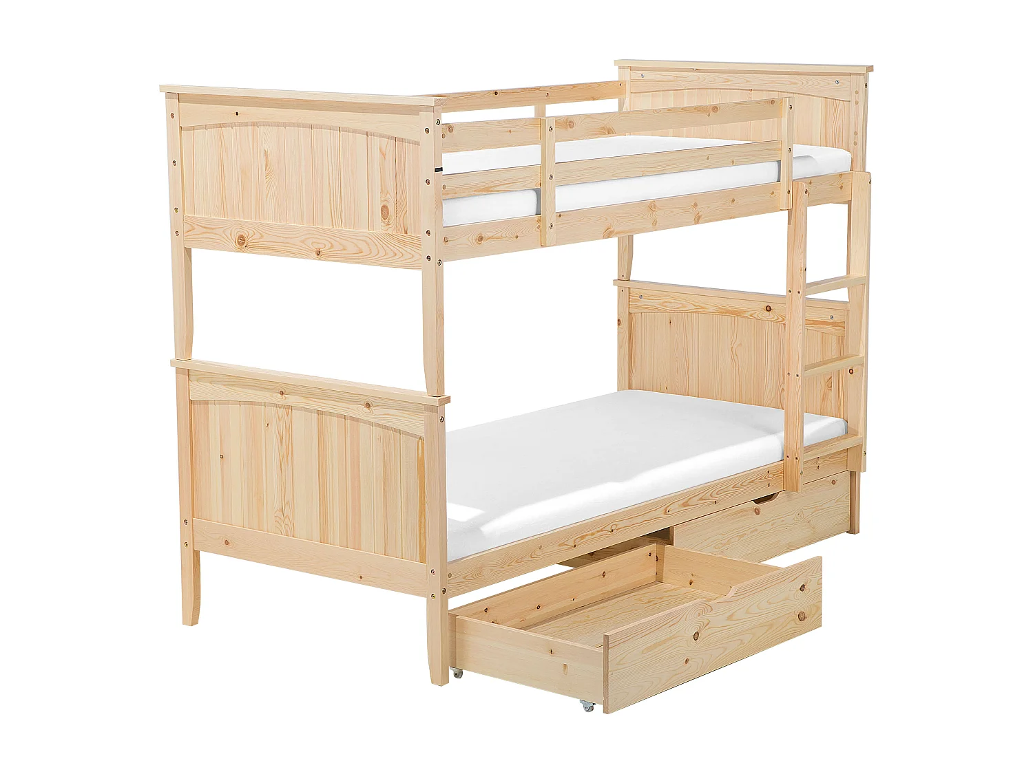 Lit superposé Bois de pin ALBON 90 x 200 cm Marron clair