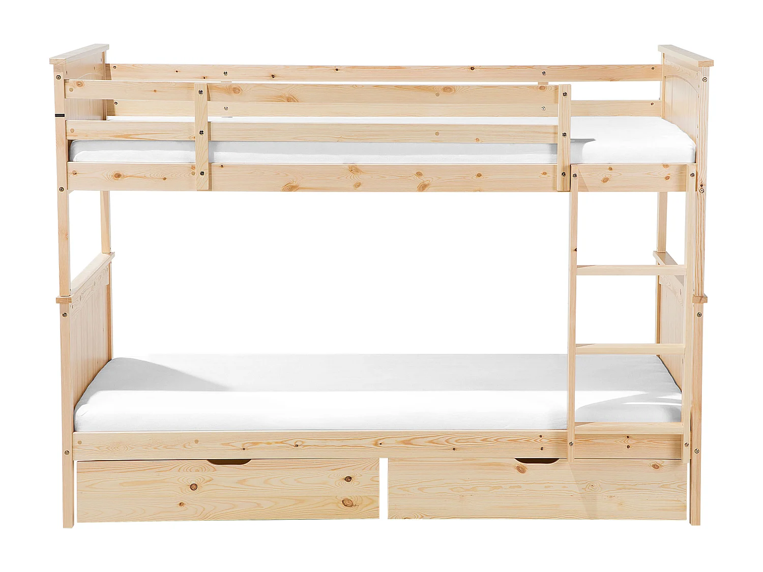 Lit superposé Bois de pin ALBON 90 x 200 cm Marron clair