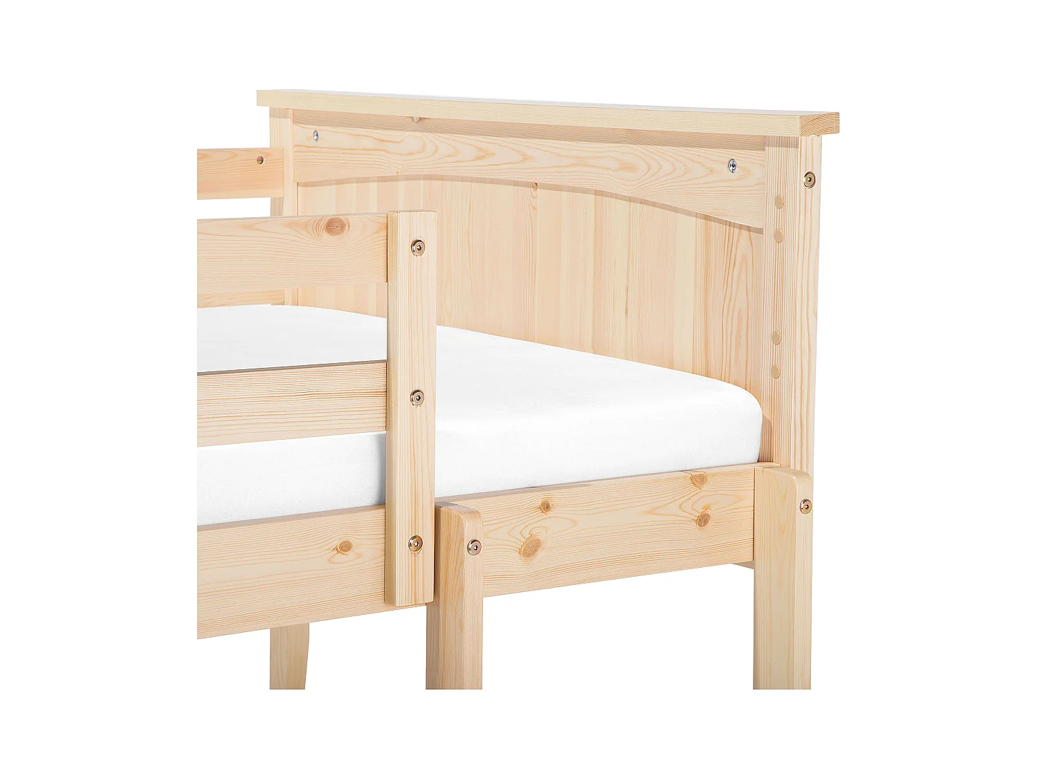 Hochbett mit 2 Bettkasten Lattenrost 90x200 cm Kiefernholz hellbraun Albon