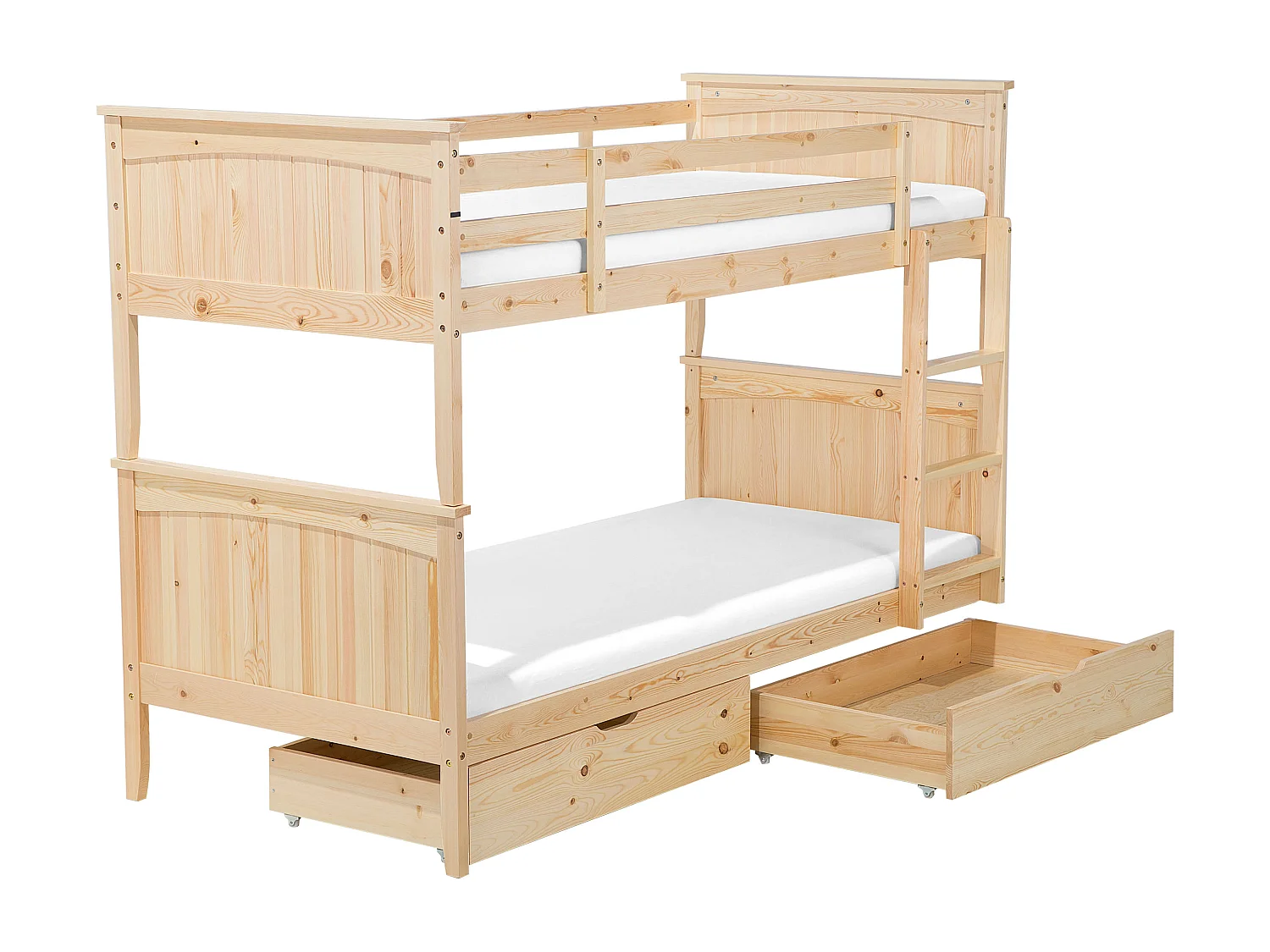 Lit superposé Bois de pin ALBON 90 x 200 cm Marron clair