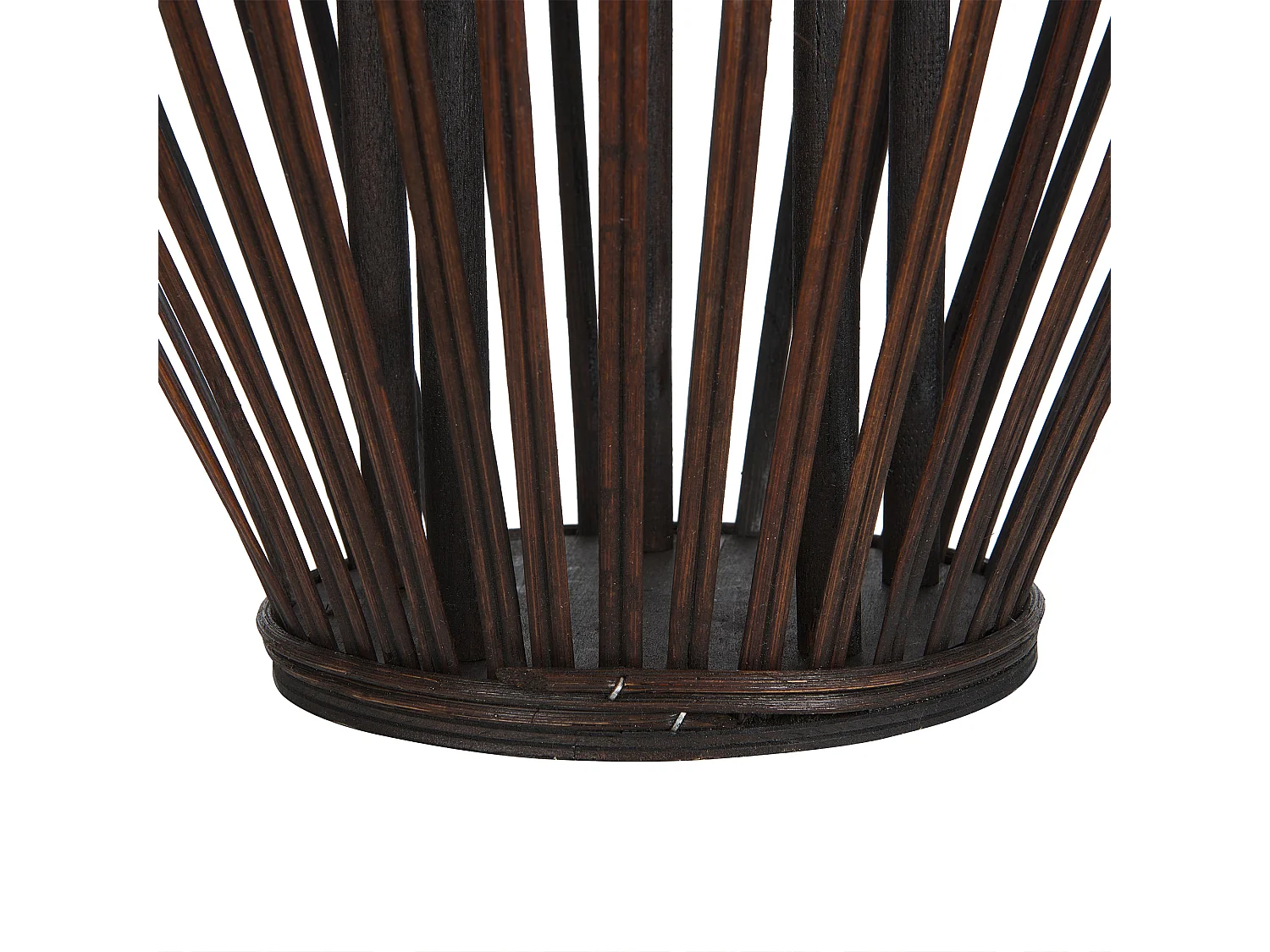 Laterne Bambus dunkler Holzfarbton 43 cm mit Tragegriff modern rustikal Panat