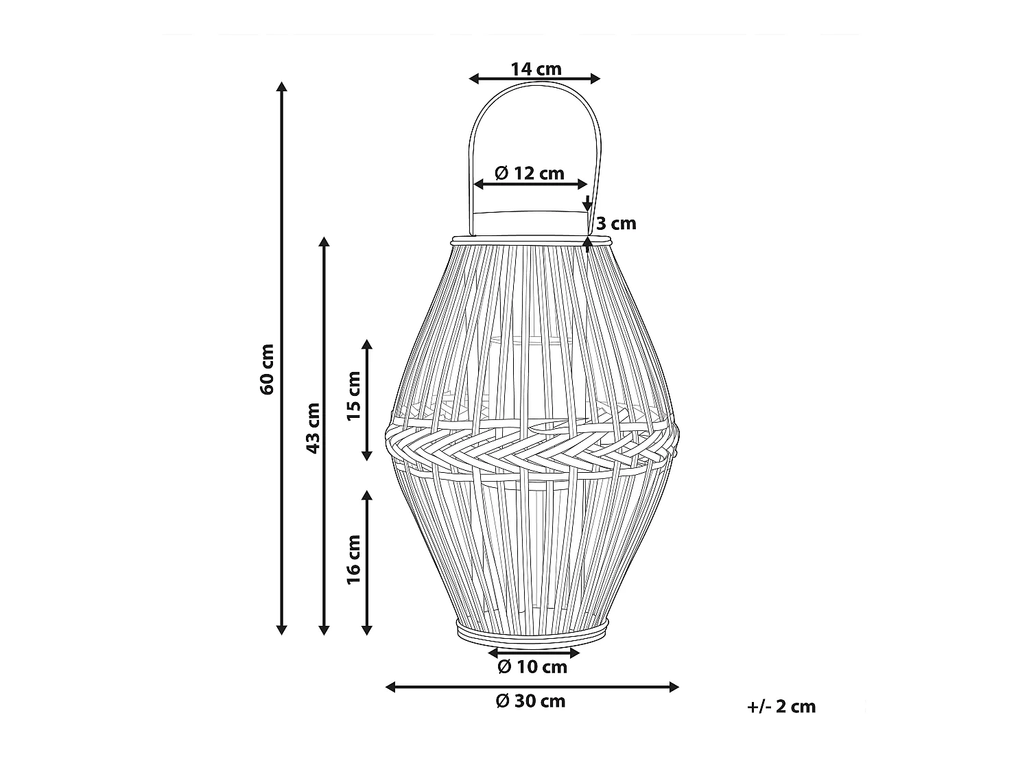 Linterna PANAT Madera 43 cm Marrón oscuro