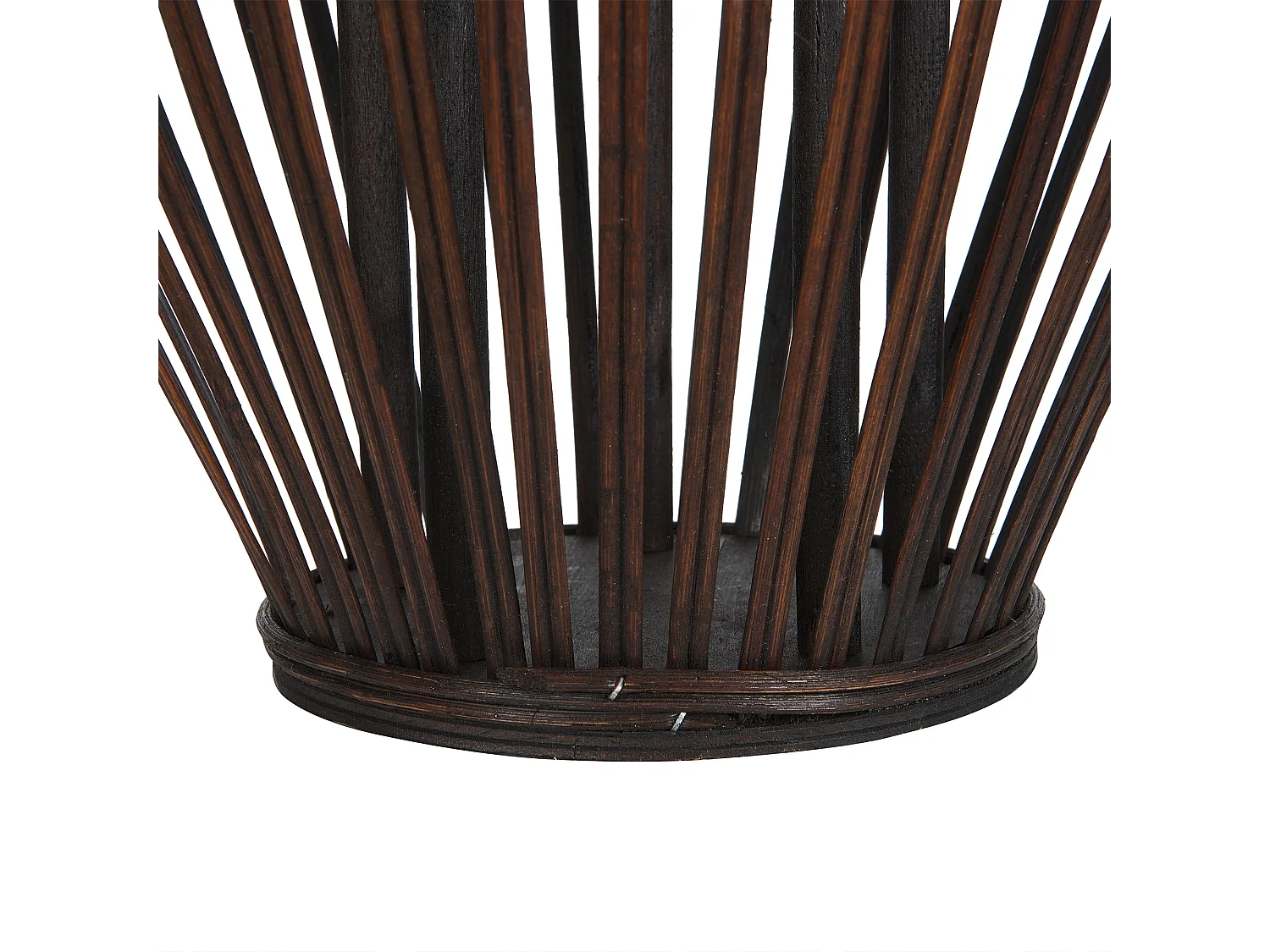 Laterne Bambus dunkler Holzfarbton 43 cm mit Tragegriff modern rustikal Panat