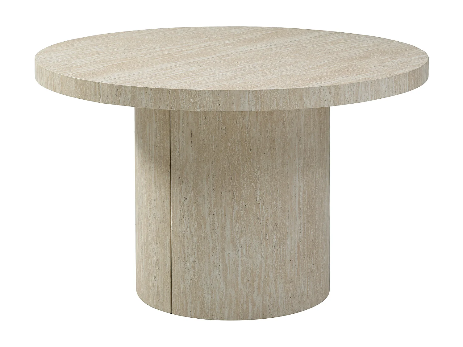 Esstisch ausziehbar - 4 bis 12 Personen - MDF - Travertin-Optik Beige - SIDRINA