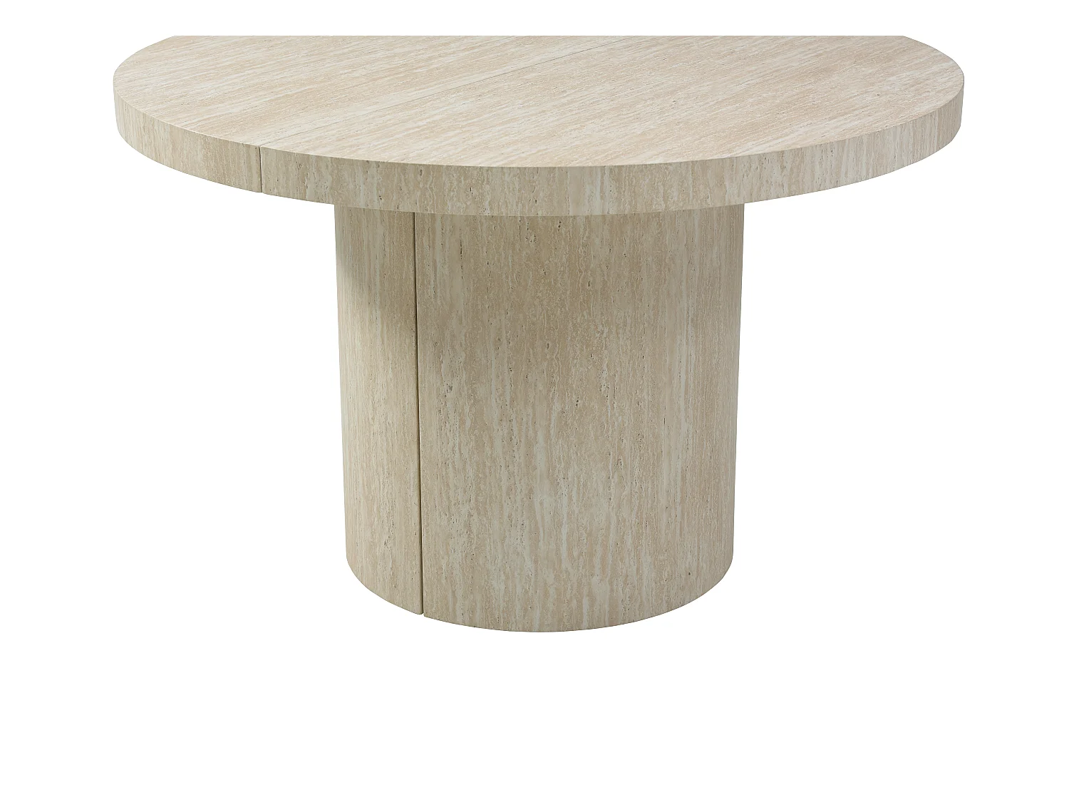 Esstisch ausziehbar - 4 bis 12 Personen - MDF - Travertin-Optik Beige - SIDRINA