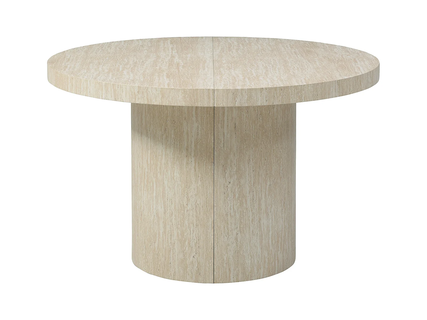 Esstisch ausziehbar - 4 bis 12 Personen - MDF - Travertin-Optik Beige - SIDRINA