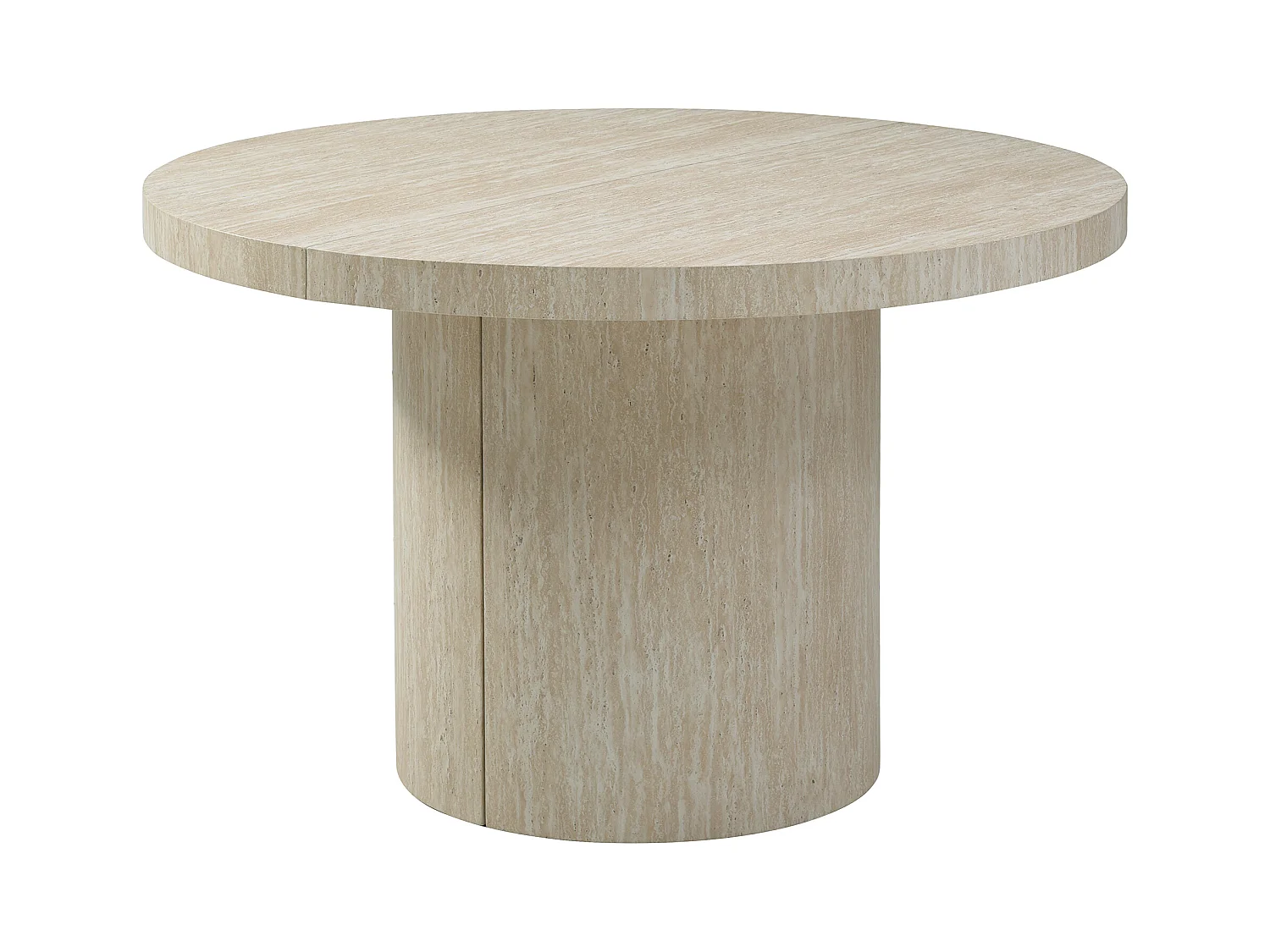 Esstisch ausziehbar - 4 bis 12 Personen - MDF - Travertin-Optik Beige - SIDRINA