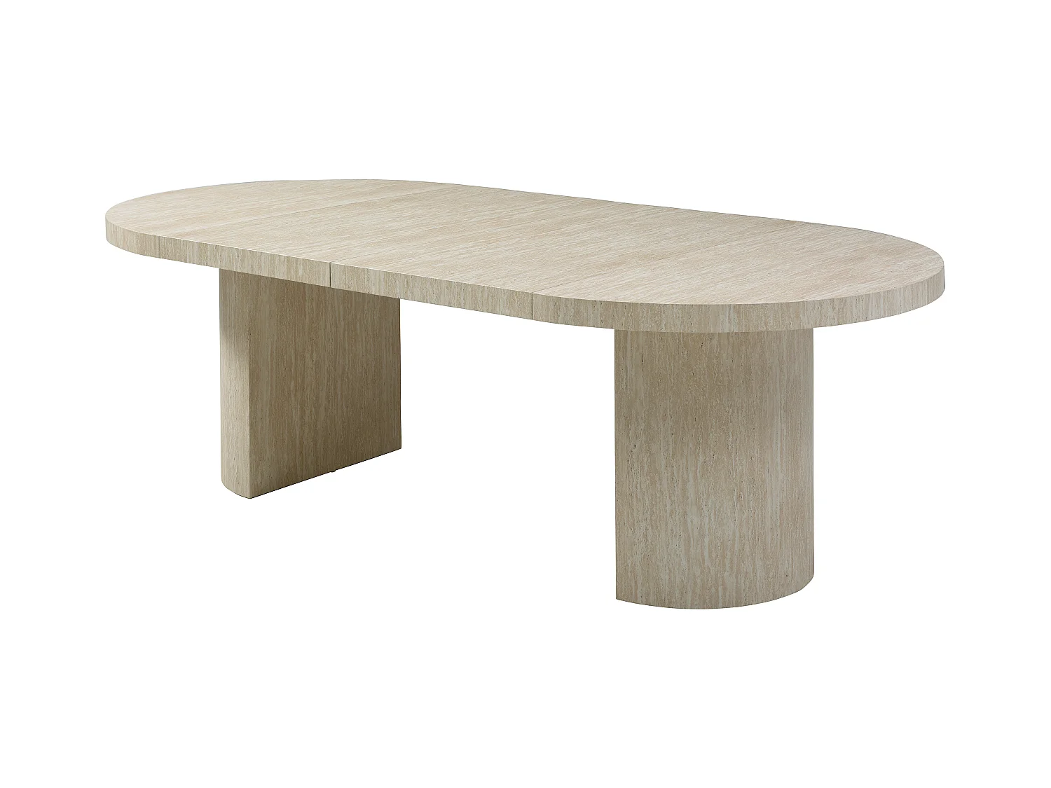 Esstisch ausziehbar - 4 bis 12 Personen - MDF - Travertin-Optik Beige - SIDRINA