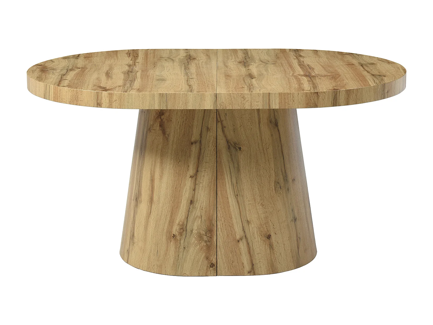 Table à manger extensible 6 à +12 personnes en MDF - Naturel Clair - CLOEVA