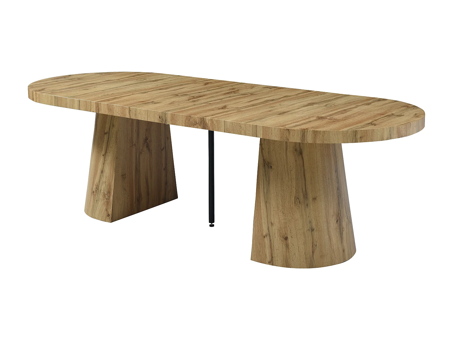 Table à manger extensible 6 à +12 personnes en MDF - Naturel Clair - CLOEVA