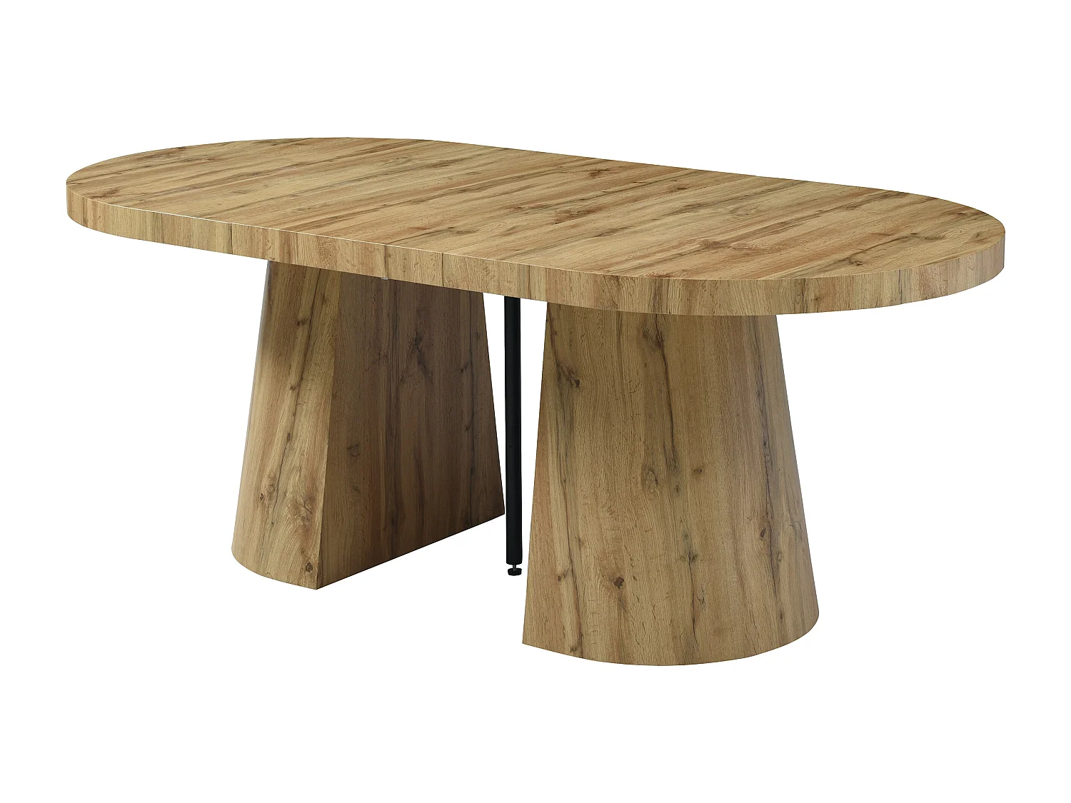 Table à manger extensible 6 à +12 personnes en MDF - Naturel Clair - CLOEVA