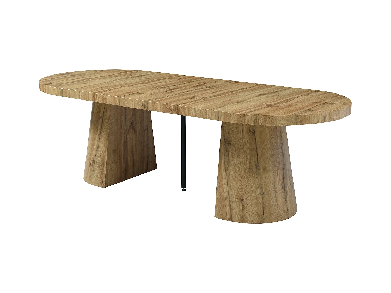 Table à manger extensible 6 à +12 personnes en MDF - Naturel Clair - CLOEVA