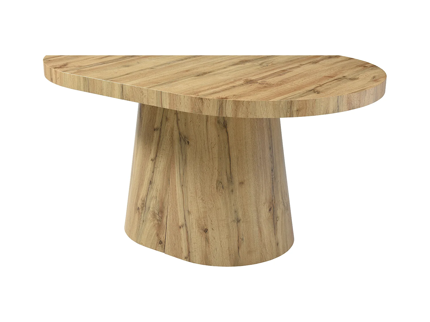 Table à manger extensible 6 à +12 personnes en MDF - Naturel Clair - CLOEVA